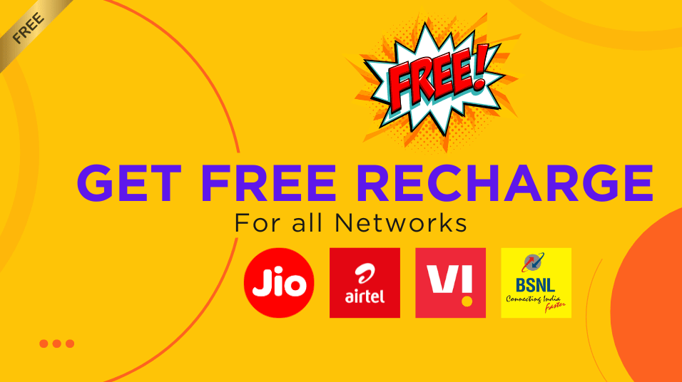 How Get Free Recharge on Jio, Airtel, Vi